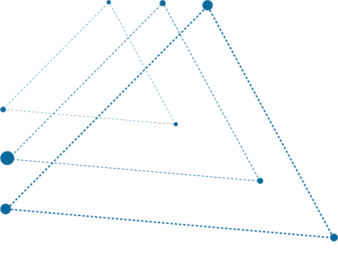 driehoeken stippel blauw